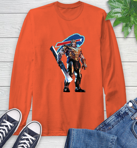 NFL Thanos Gauntlet Avengers Endgame Football Buffalo Bills Long Sleeve T-Shirt 5