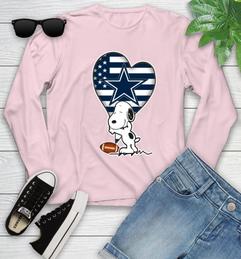 Dallas Cowboys NFL Football The Peanuts Movie Adorable Snoopy Youth Long Sleeve 10