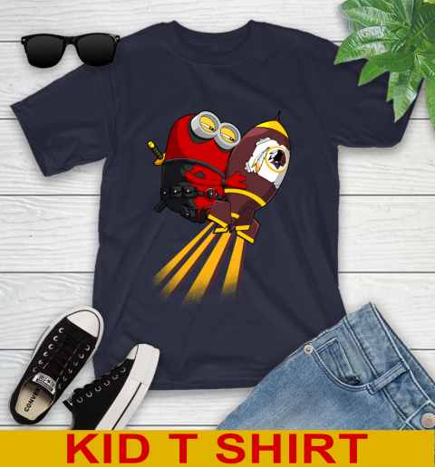 NFL Football Washington Redskins Deadpool Minion Marvel Shirt Youth T-Shirt 2