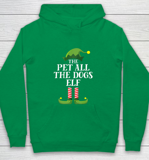 Pet All The Dogs Elf Matching Family Group Christmas Pajama Youth Hoodie 4
