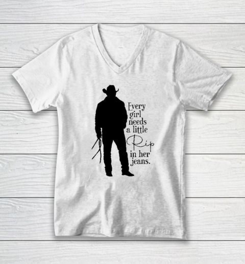 Every Girl Needs A Little Rip In Her Jeans T Shirt V-Neck T-Shirt