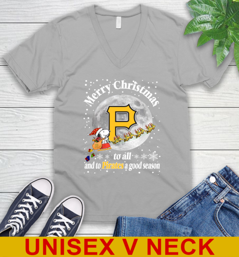 Pittsburgh Pirates Merry Christmas To All And To Pirates A Good Season MLB Baseball Sports V-Neck T-Shirt 3