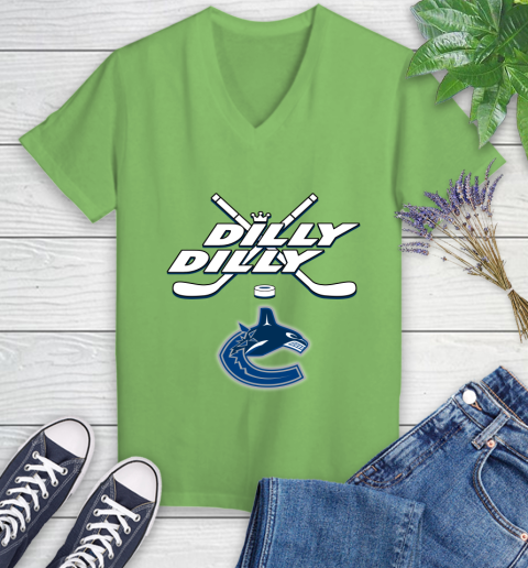 NHL Vancouver Canucks Dilly Dilly Hockey Sports Women's V-Neck T-Shirt 11