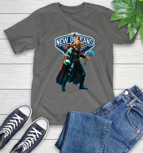 NBA Thor Avengers Endgame Basketball New Orleans Pelicans T-Shirt 9