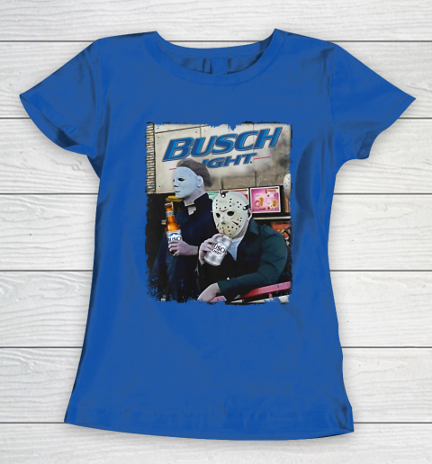 Michael Myers And Jason Voorhees Busch Light Halloween Women's T-Shirt 8