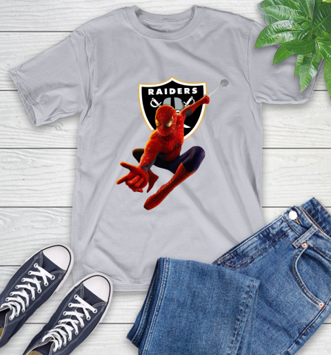 NFL Spider Man Avengers Endgame Football Oakland Raiders T-Shirt 6