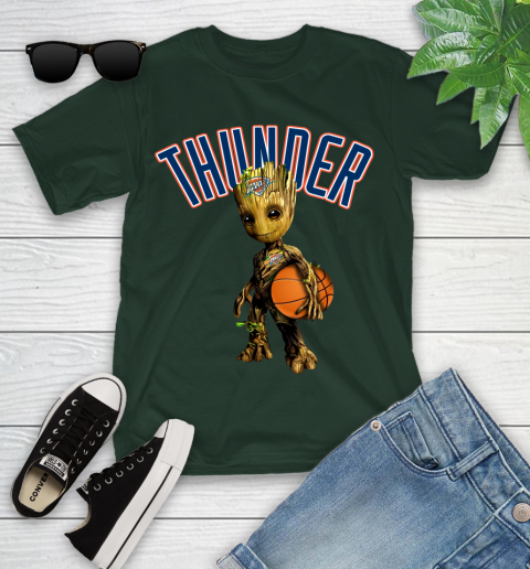 Oklahoma City Thunder NBA Basketball Groot Marvel Guardians Of The Galaxy Youth T-Shirt 5