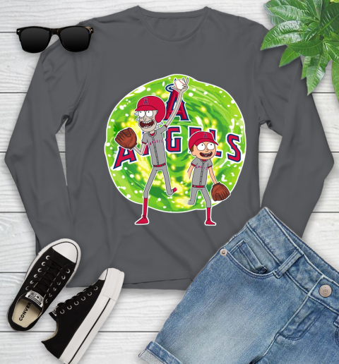 MLB Los Angeles Angels Rick And Morty Baseball Sports Youth Long Sleeve 8