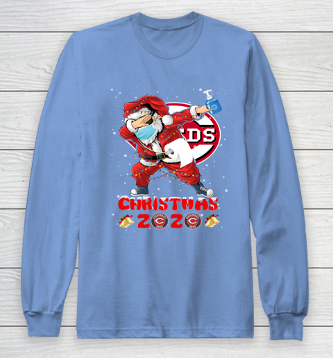 Cincinnati Reds Funny Santa Claus Dabbing Christmas 2020 MLB Long Sleeve T-Shirt 9 Cincinnati Reds Funny Santa Claus Dabbing Christmas 2020 MLB Long Sleeve T-Shirt - Image 9