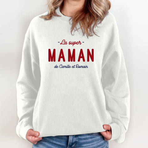 Tee shirt Femme Super maman personnalisable Sweatshirt