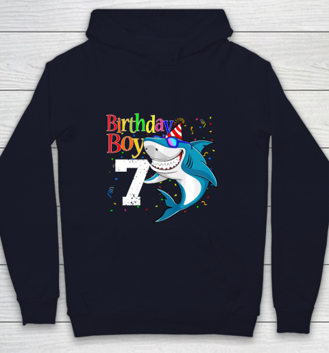 Kids 7th Birthday Boy Shark Shirts 7 Jaw Some Four Tees Boys 7 Years Old Youth Hoodie 2