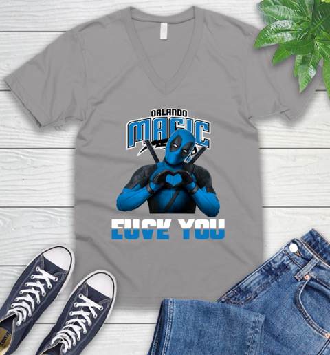 NBA Orlando Magic Deadpool Love You Fuck You Basketball Sports V-Neck T-Shirt 3