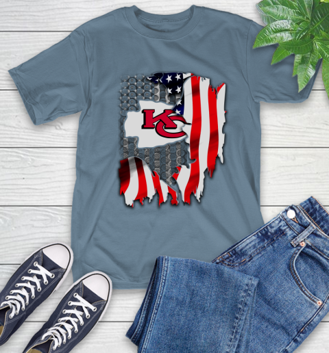 Kansas City Chiefs NFL Football American Flag T-Shirt 8