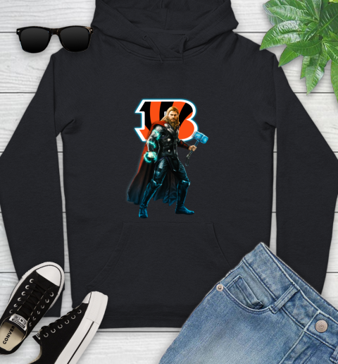 NFL Thor Avengers Endgame Football Cincinnati Bengals Youth Hoodie 2