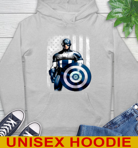 Seattle Mariners MLB Baseball Captain America Marvel Avengers American Flag Shirt Hoodie 6
