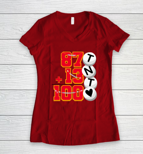 Cute 87  13 = 100 days of school Taylor 100th Day Of School Women's V-Neck T-Shirt 6