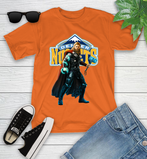 NBA Thor Avengers Endgame Basketball Denver Nuggets Youth T-Shirt 7