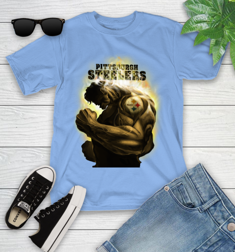 Pittsburgh Steelers NFL Football Hulk Marvel Avengers Sports Youth T-Shirt 15