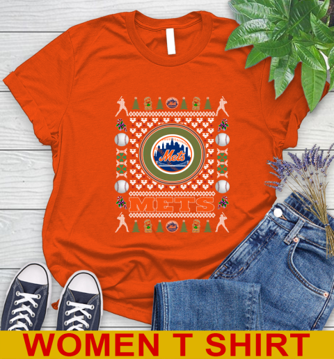 New York Mets Merry Christmas MLB Baseball Loyal Fan Women's T-Shirt 4 New York Mets Merry Christmas MLB Baseball Loyal Fan Women's T-Shirt - Image 4