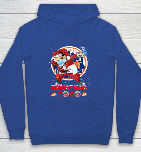 New York Mets Funny Santa Claus Dabbing Christmas 2020 MLB Youth Hoodie 6
