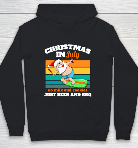 Surfer Santa Beer And BBQ Xmas Party Beach Christmas In July Youth Hoodie