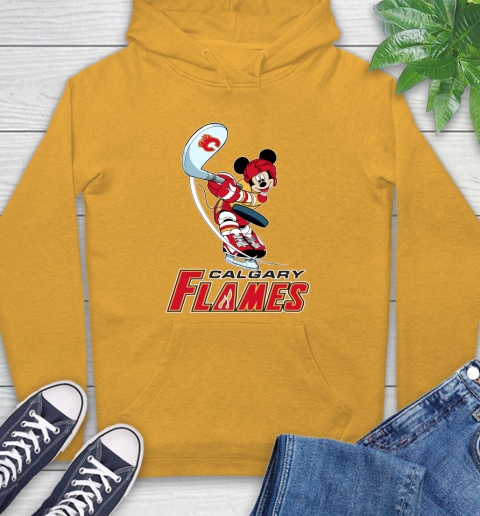 NHL Hockey Calgary Flames Cheerful Mickey Mouse Shirt Hoodie 3