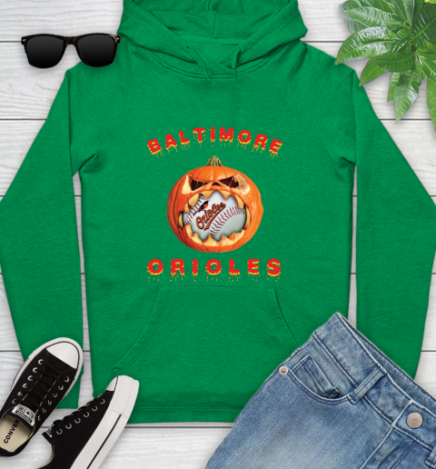 MLB Baltimore Orioles Halloween Pumpkin Baseball Sports Youth Hoodie 7