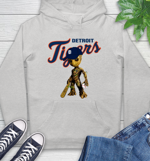 MLB Detroit Tigers Groot Guardians Of The Galaxy Baseball Hoodie