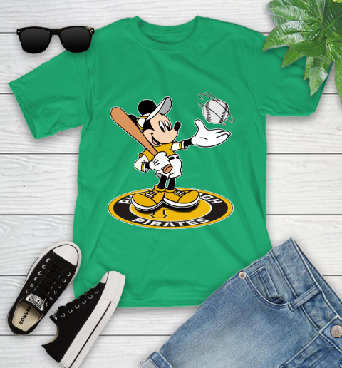 MLB Baseball Pittsburgh Pirates Cheerful Mickey Disney Shirt Youth T-Shirt 6