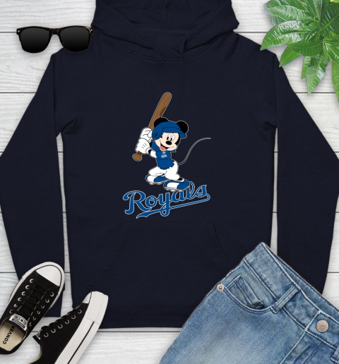 MLB Baseball Kansas City Royals Cheerful Mickey Mouse Shirt Youth Hoodie 4