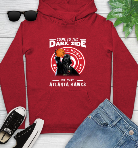 NBA Come To The Dark Side We Have Atlanta Hawks Star Wars Darth Vader Basketball Youth Hoodie 12