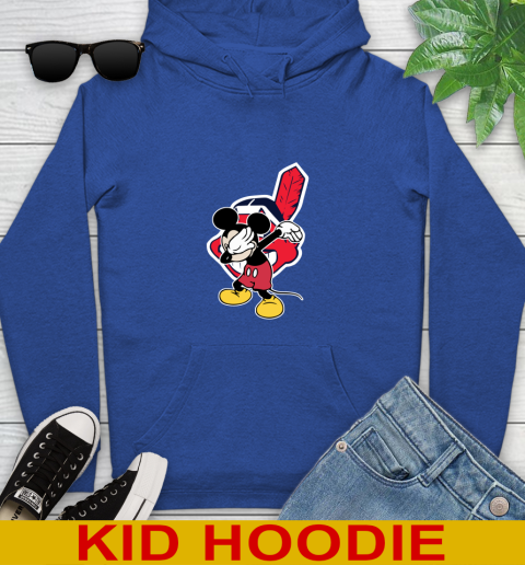Cleveland Indians MLB Baseball Dabbing Mickey Disney Sports Youth Hoodie 10