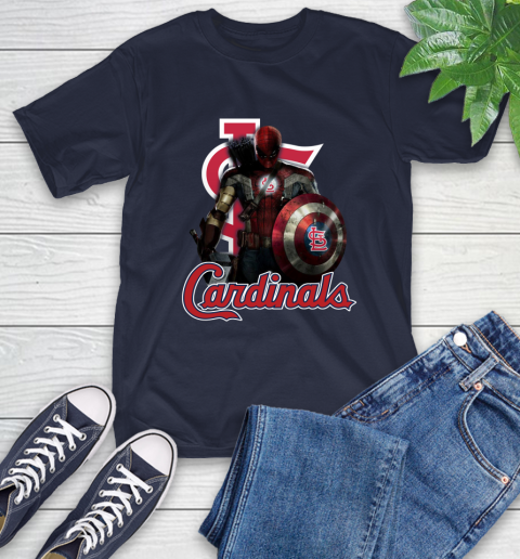 MLB Captain America Thor Spider Man Hawkeye Avengers Endgame Baseball St.Louis Cardinals T-Shirt 4