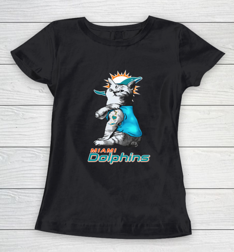NFL Football My Cat Loves Miami Dolphins Women's T-Shirt