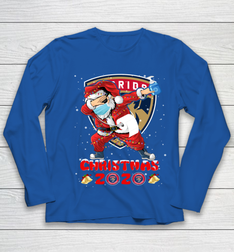 Florida Panthers Funny Santa Claus Dabbing Christmas 2020 NHL Youth Long Sleeve 7