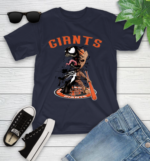 MLB San Francisco Giants Baseball Venom Groot Guardians Of The Galaxy Youth T-Shirt 3