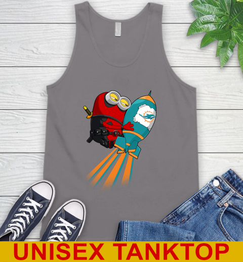 NFL Football Miami Dolphins Deadpool Minion Marvel Shirt Tank Top 6