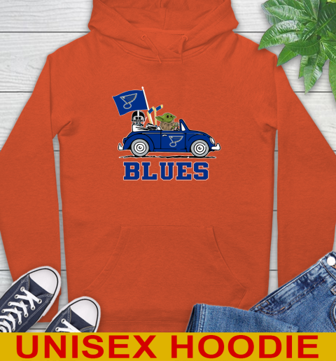 NHL Hockey St.Louis Blues Darth Vader Baby Yoda Driving Star Wars Shirt Hoodie 5