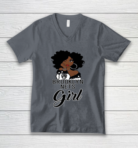 Brooklyn Nets Girl NBA V-Neck T-Shirt 5