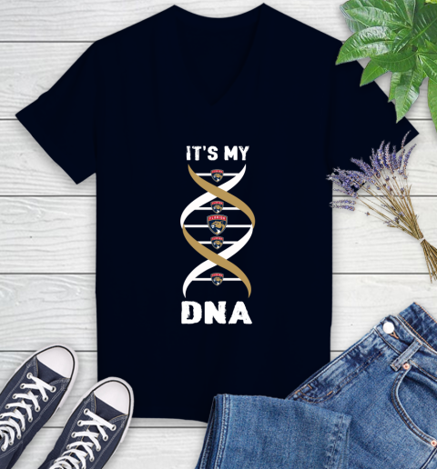 Florida Panthers NHL Hockey It's My DNA Sports Women's V-Neck T-Shirt 2