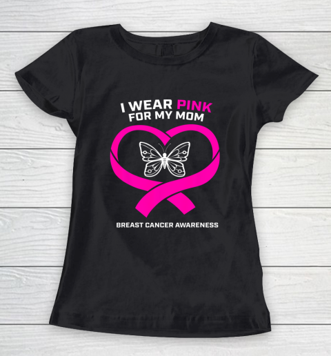 Men Women Kids Wear Pink For My Mom Breast Cancer Awareness Women's T-Shirt