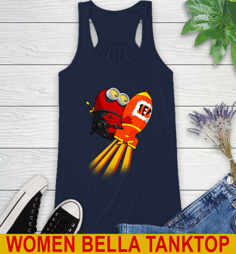 NFL Football Cincinnati Bengals Deadpool Minion Marvel Shirt Racerback Tank 9