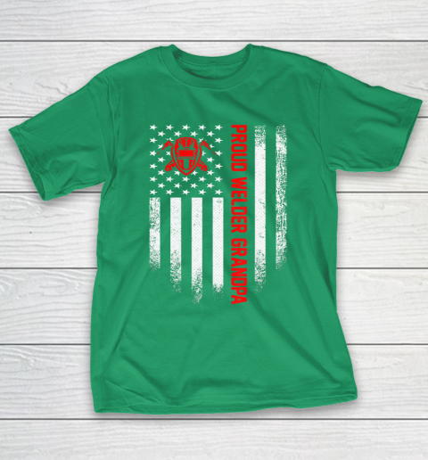 GrandFather gift shirt Vintage USA American Flag Proud Welder Welding Grandpa Funny T Shirt T-Shirt 15