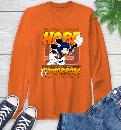 New York Giants NFL Football Mickey Disney Never Lose Hope Long Sleeve T-Shirt 4