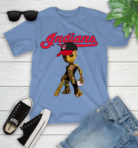 MLB Cleveland Indians Groot Guardians Of The Galaxy Baseball Youth T-Shirt 11