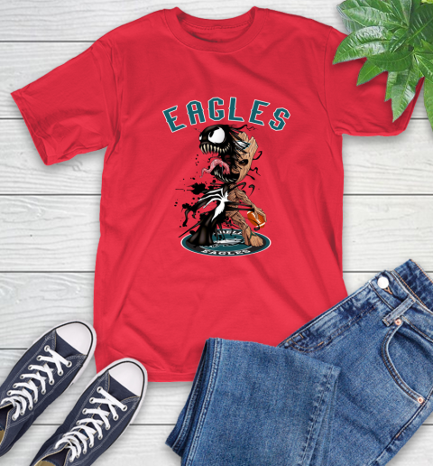 NFL Philadelphia Eagles Football Venom Groot Guardians Of The Galaxy T-Shirt 10