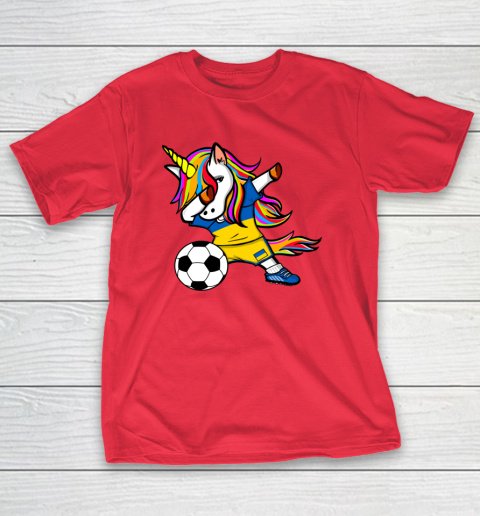 Dabbing Unicorn Ukraine Football Ukrainian Flag Soccer T-Shirt 10