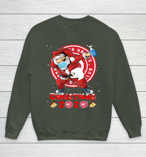 Atlanta Hawks Funny Santa Claus Dabbing Christmas 2020 NBA Youth Sweatshirt 8