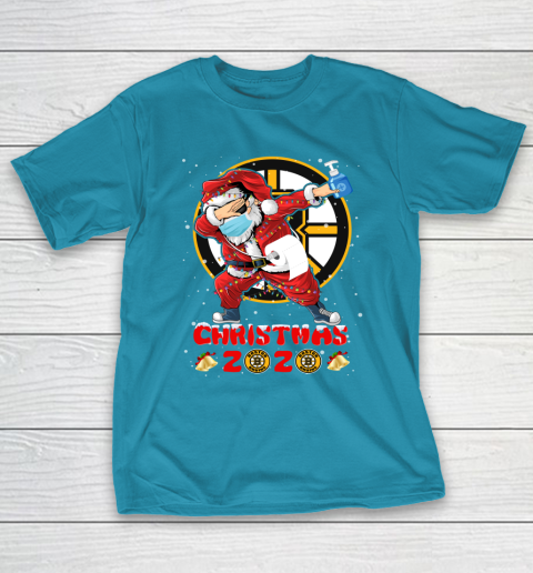 Boston Bruins Funny Santa Claus Dabbing Christmas 2020 NHL T-Shirt 7