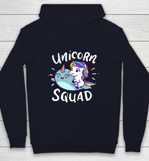 Unicorn Squad Narwhal Funny Cute Birthday Party Present Gift Youth Hoodie 2